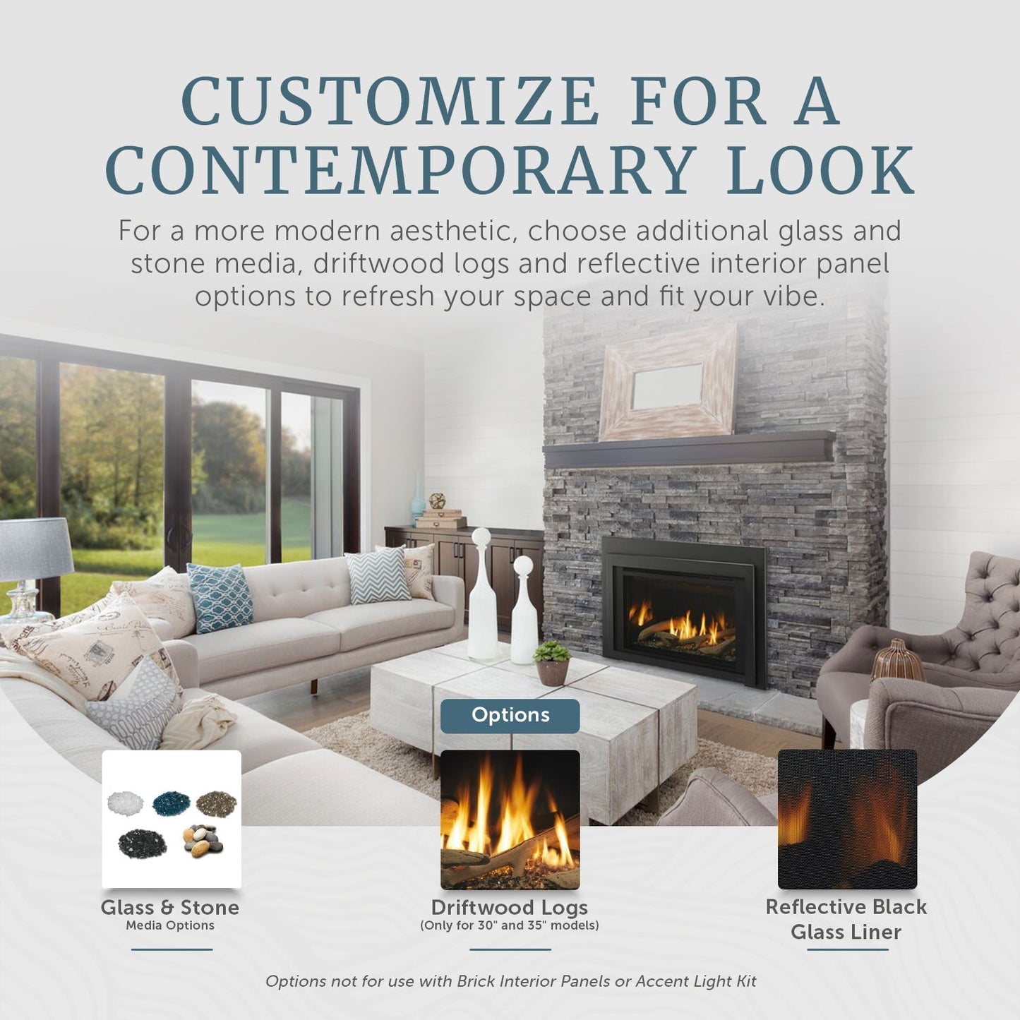 Majestic Ruby 30" Traditional Direct Vent Propane Gas Fireplace Insert With IntelliFire Touch Ignition System