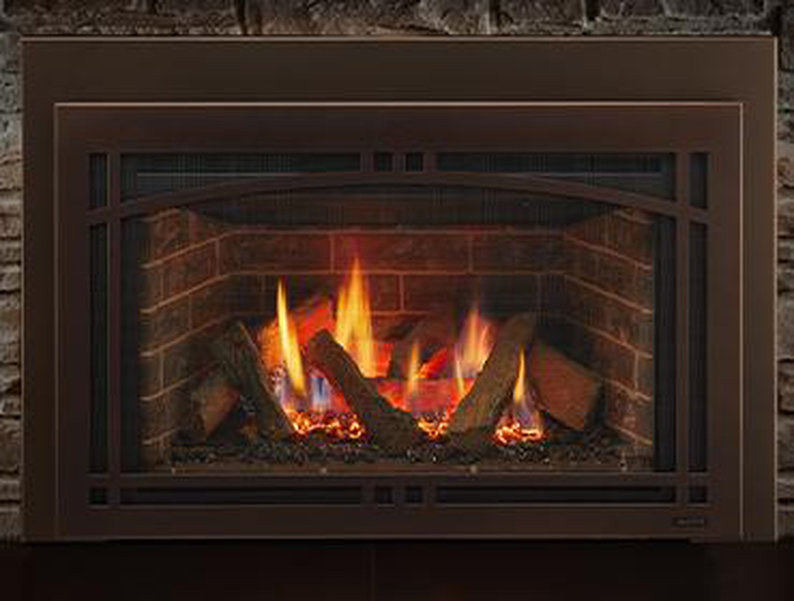 6+ Indoor Propane Fireplace Majestic Ruby 35" Traditional Direct Vent Propane Gas Fireplace Insert