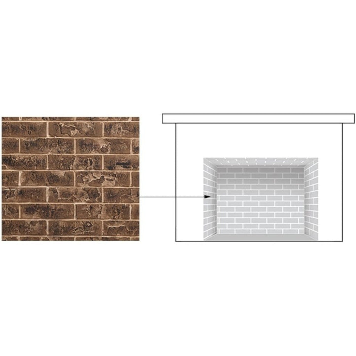 Majestic Tavern Brown Traditional Brick Interior Panels for Ruby and Jasper 30" Fireplace Inserts