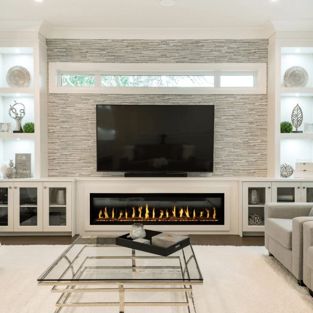Modern Flames Orion Slim 76"Heliovision Built-in / Wall-Mounted Linear Smart Virtual Electric Fireplace