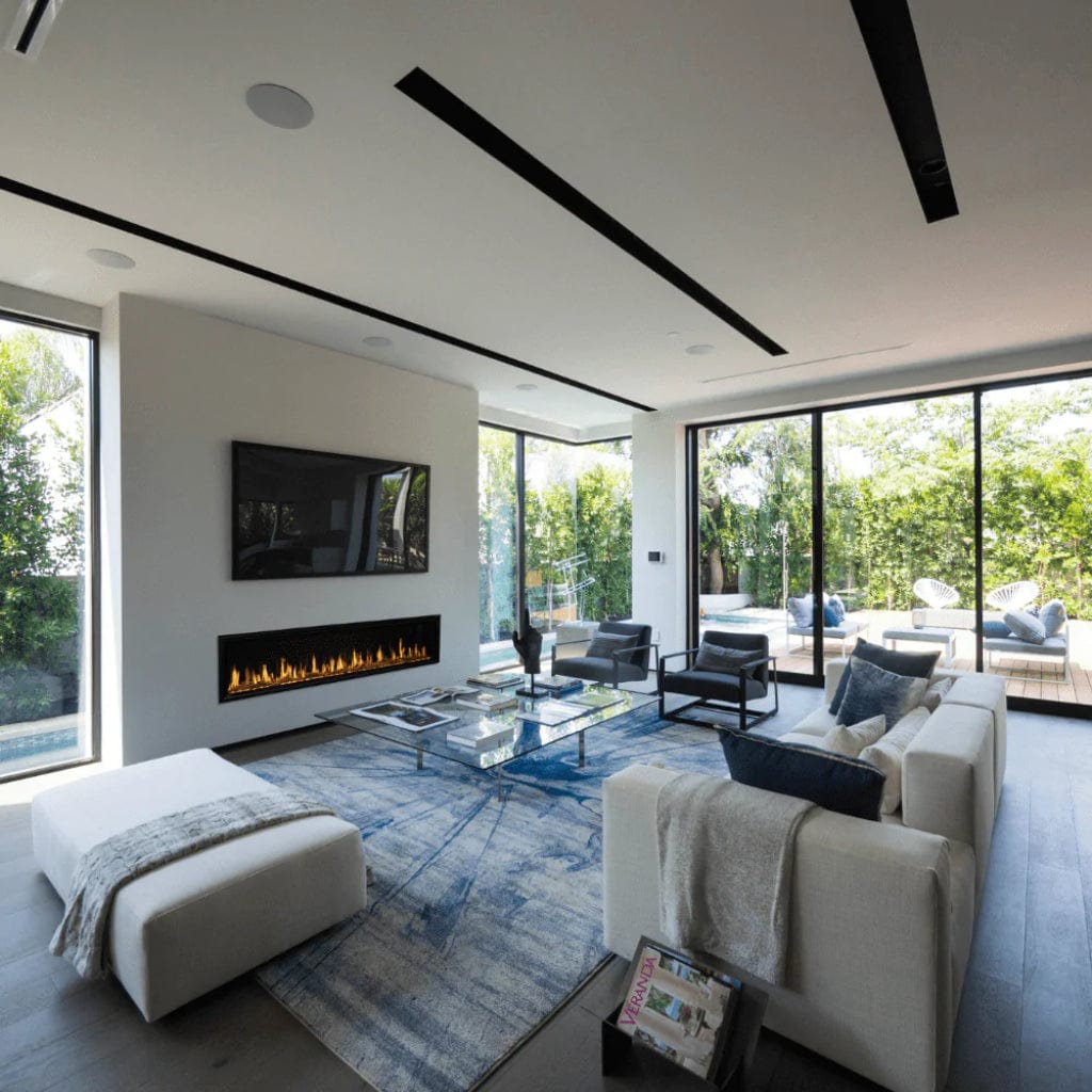 Modern Flames Orion Slim 76"Heliovision Built-in / Wall-Mounted Linear Smart Virtual Electric Fireplace