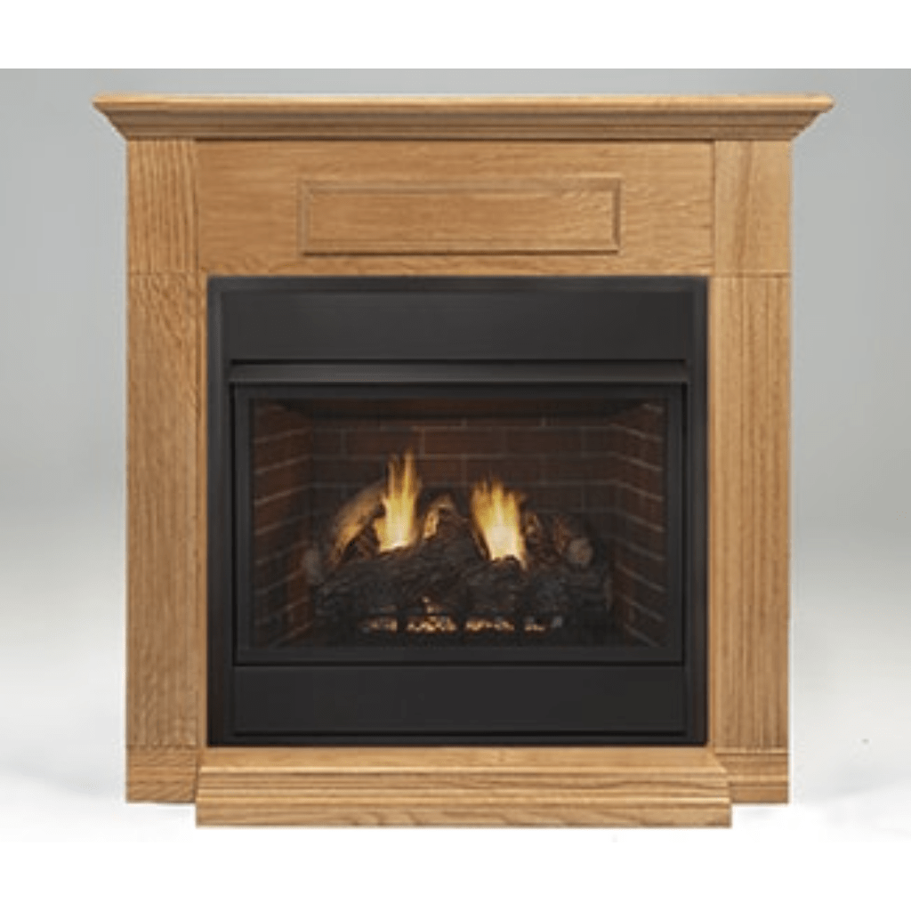 Monessen 32" Honey Oak Surround Wall Mantel Cabinet With Hearth