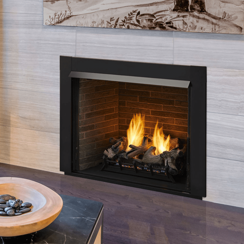 Monessen Lo-Rider 36" Clean Face Vent Free Gas Firebox With Multi-tonal Brown Stacked Traditional Fiber Interior Panels