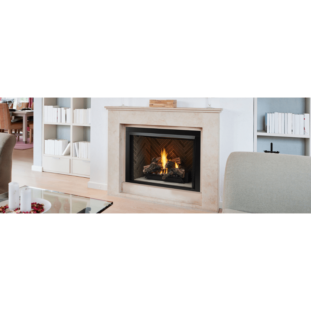 Monessen Lo-Rider 36" Clean Face Vent Free Gas Firebox With Multi-tonal Gray Stacked Traditional Fiber Interior Panels