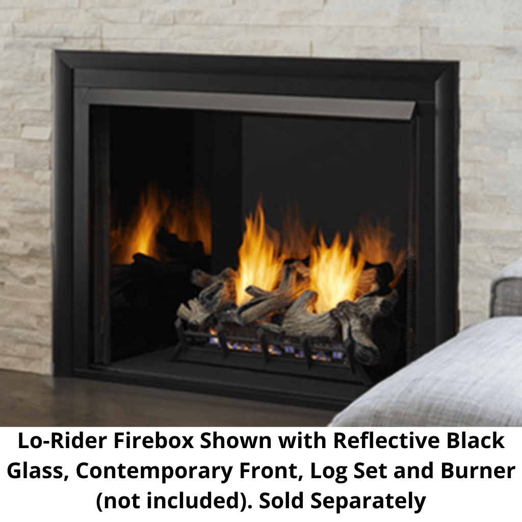 Monessen Lo-Rider 36" Clean Face Vent Free Gas Firebox With Multi-tonal Gray Stacked Traditional Fiber Interior Panels