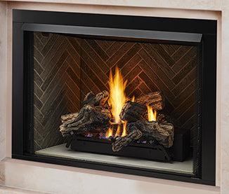 Monessen Lo-Rider 36" Clean Face Vent Free Gas Firebox With Multi-tonal Gray Stacked Traditional Fiber Interior Panels