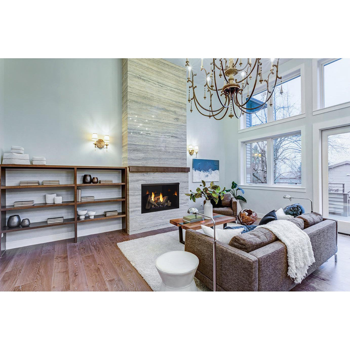 Monessen Attribute 42" Universal Circulating Vent Free Firebox With Radiant Face and Multitonal Gray Reversible Interior Panels