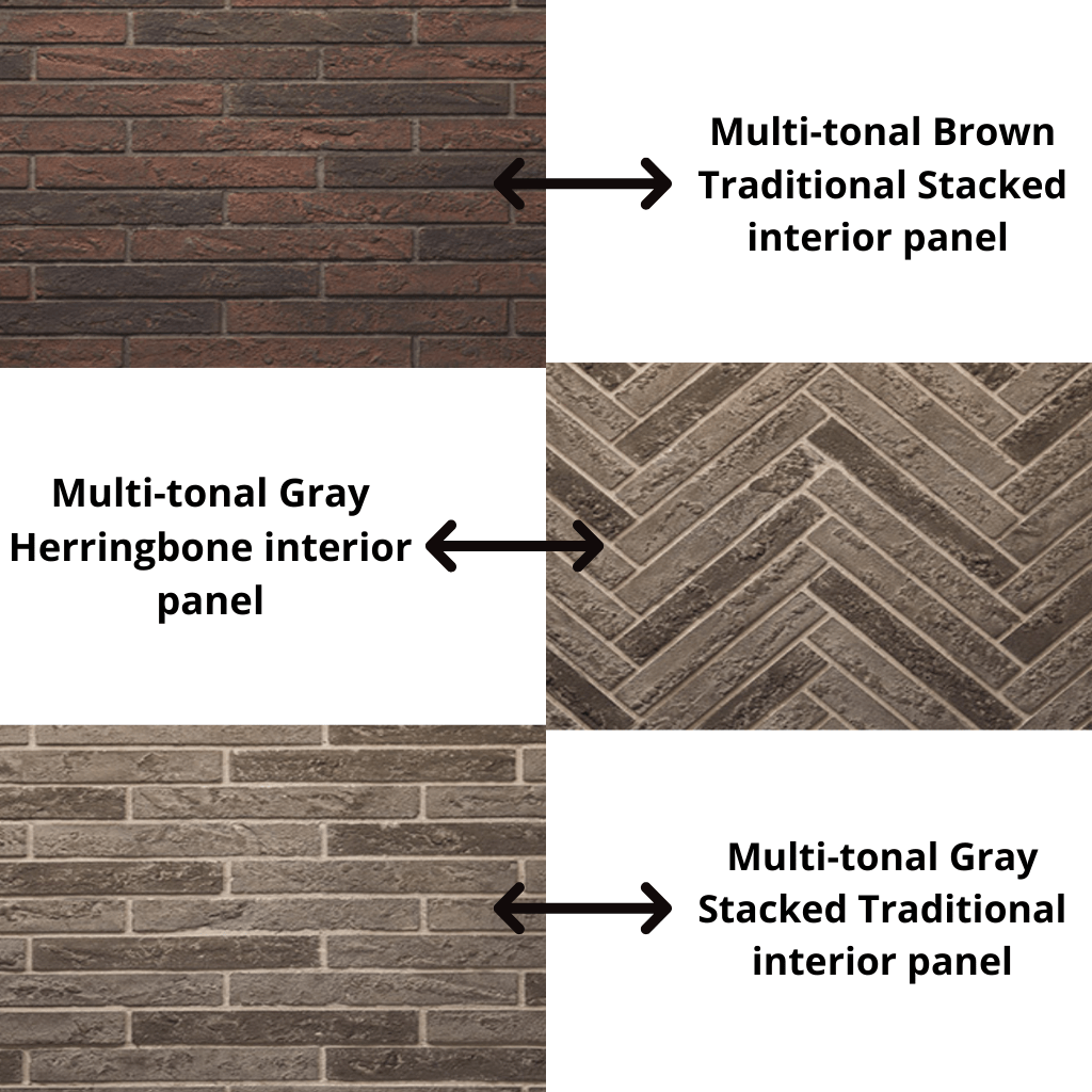 Monessen Lo-Rider 36" Clean Face Vent Free Gas Firebox With Cement Gray Stacked Traditional Interior Panels