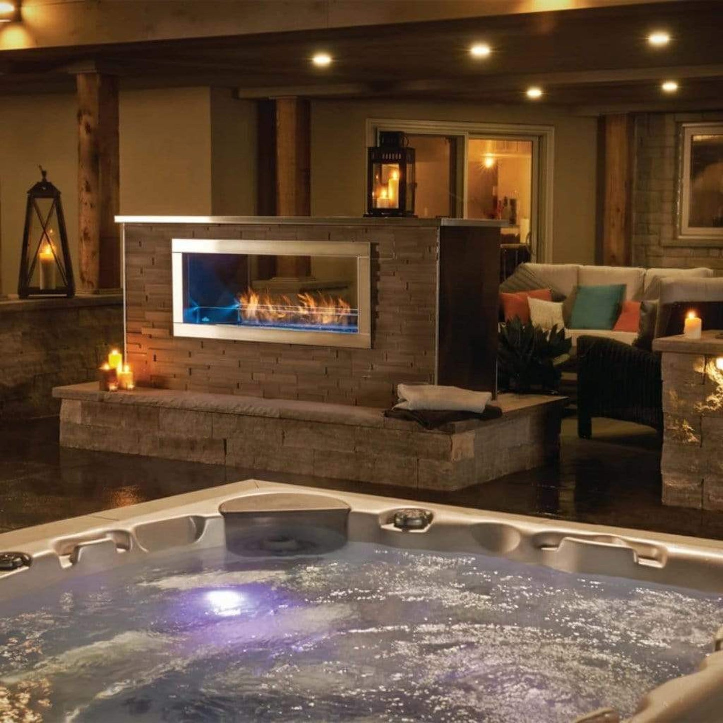Napoleon Galaxy 51" See Through Outdoor Linear Vent Free Natural Gas Fireplace