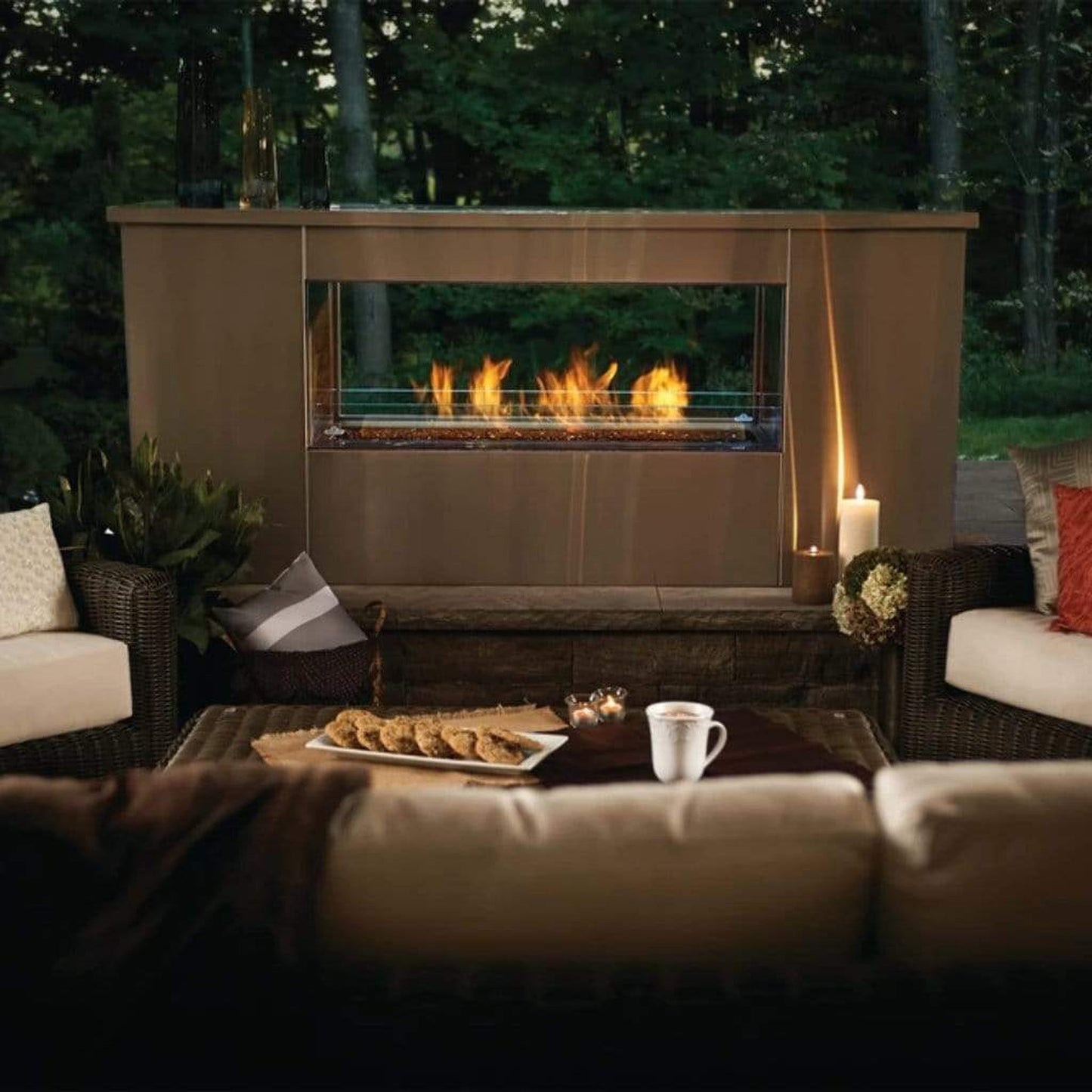 Napoleon Galaxy 51" See Through Outdoor Linear Vent Free Natural Gas Fireplace