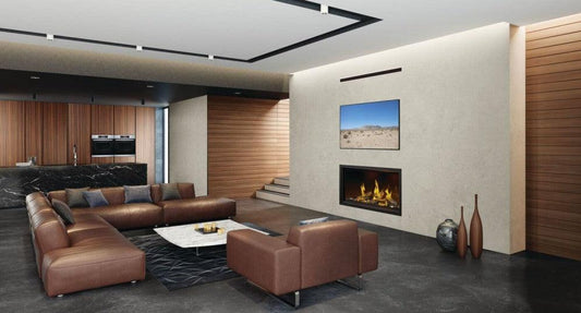 Napoleon Tall Linear Vector 50" Single Sided Direct Vent Natural Gas Fireplace With Luminous Logs