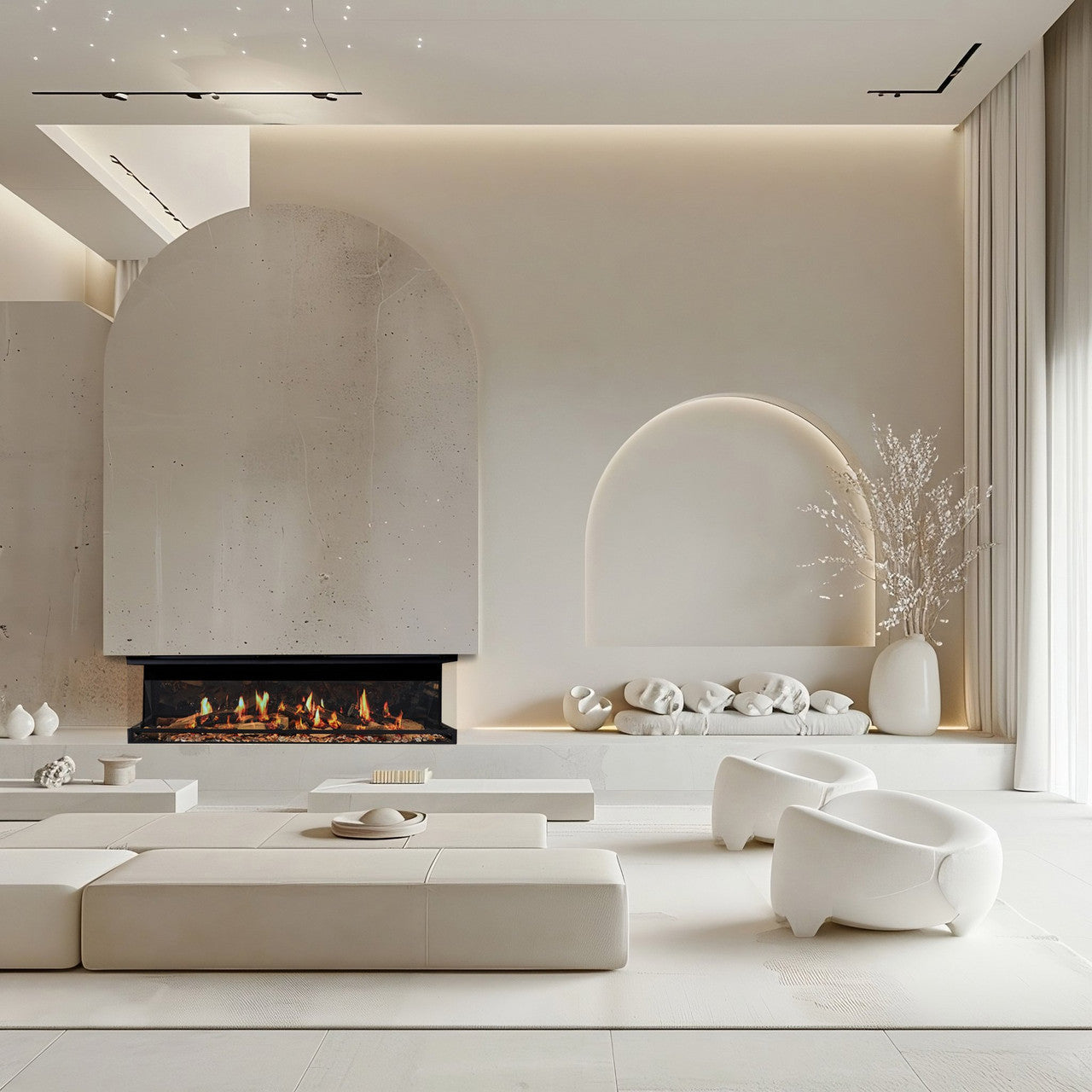 Ortal 74" Holographic Electric Fireplace