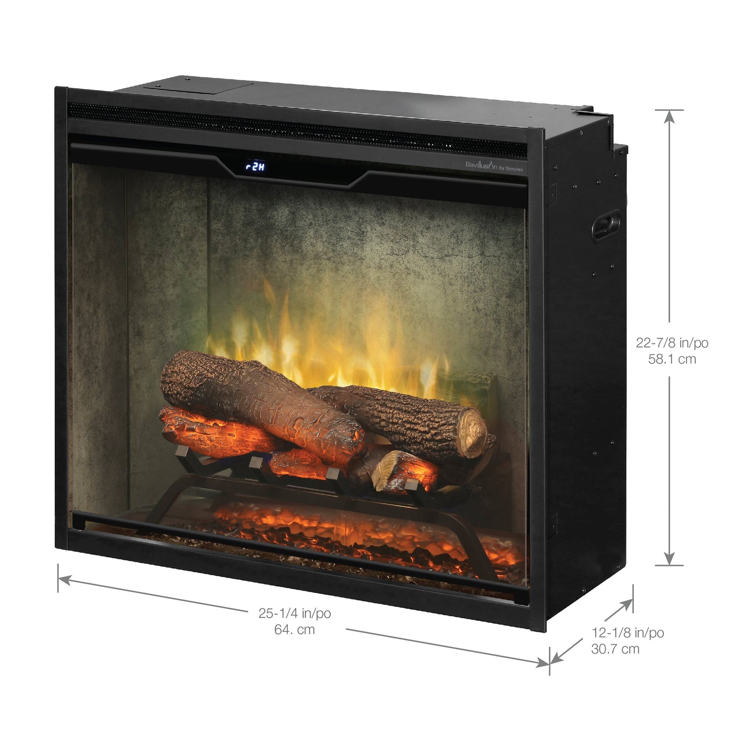 Dimplex Revillusion 24" Built-in Electric Firebox With Weathered Concrete Interior