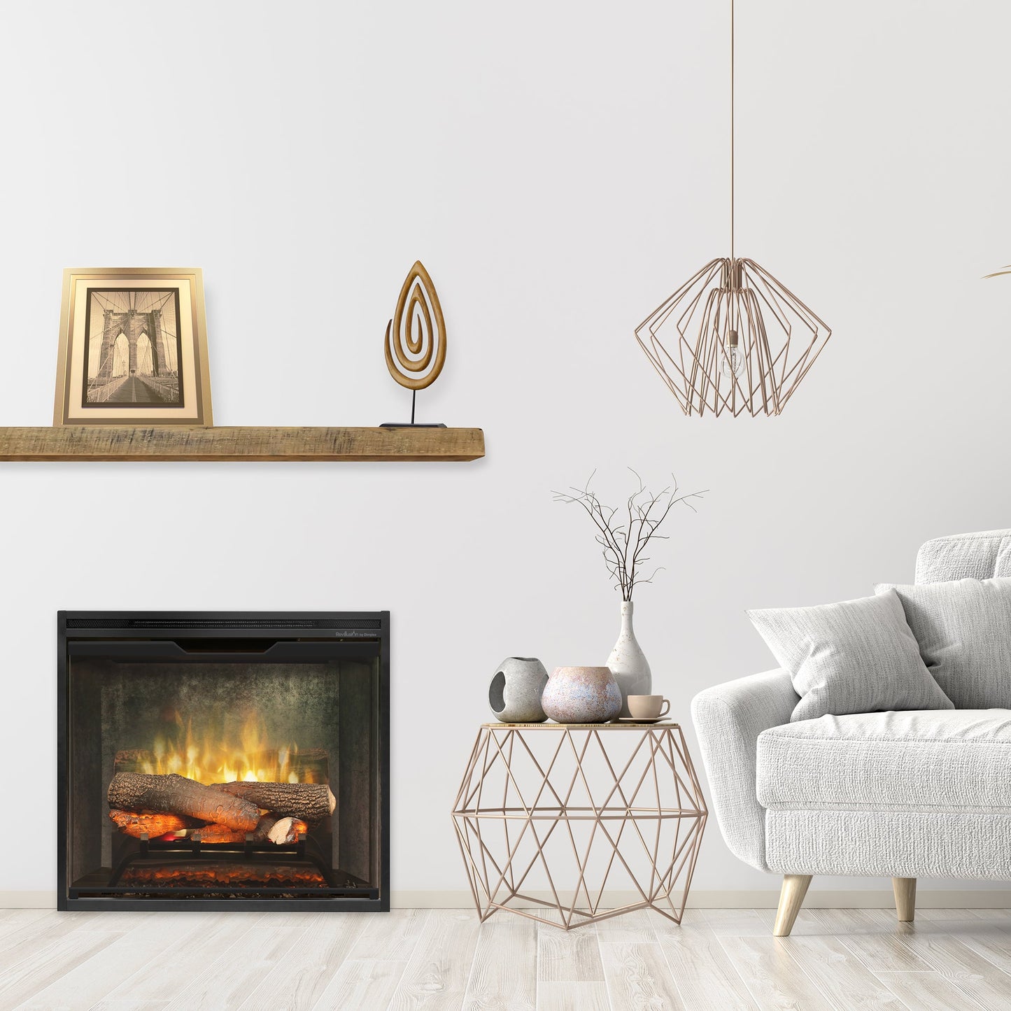 Dimplex Revillusion 24" Built-in Electric Firebox With Weathered Concrete Interior