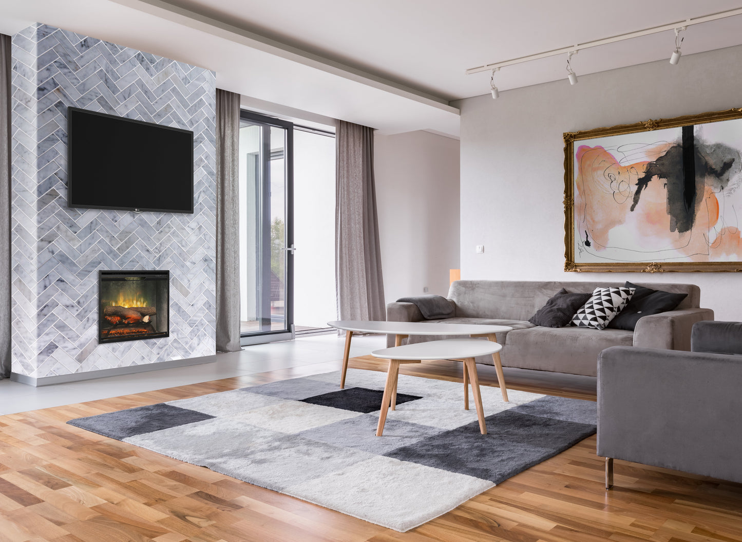 Dimplex Revillusion 24" Built-in Electric Firebox With Weathered Concrete Interior