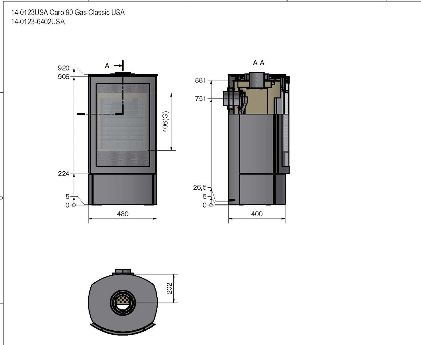 Caro 90 Gas Stove