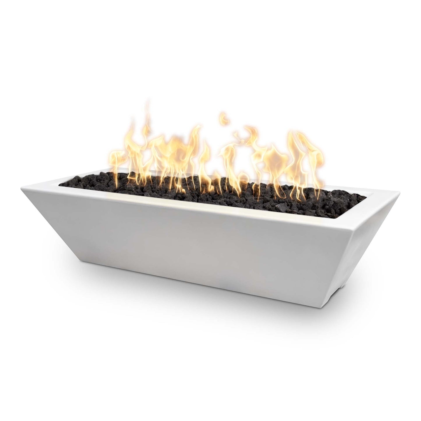 Linear Maya Concrete Fire Bowl by The Outdoor Plus - Free Cover Included