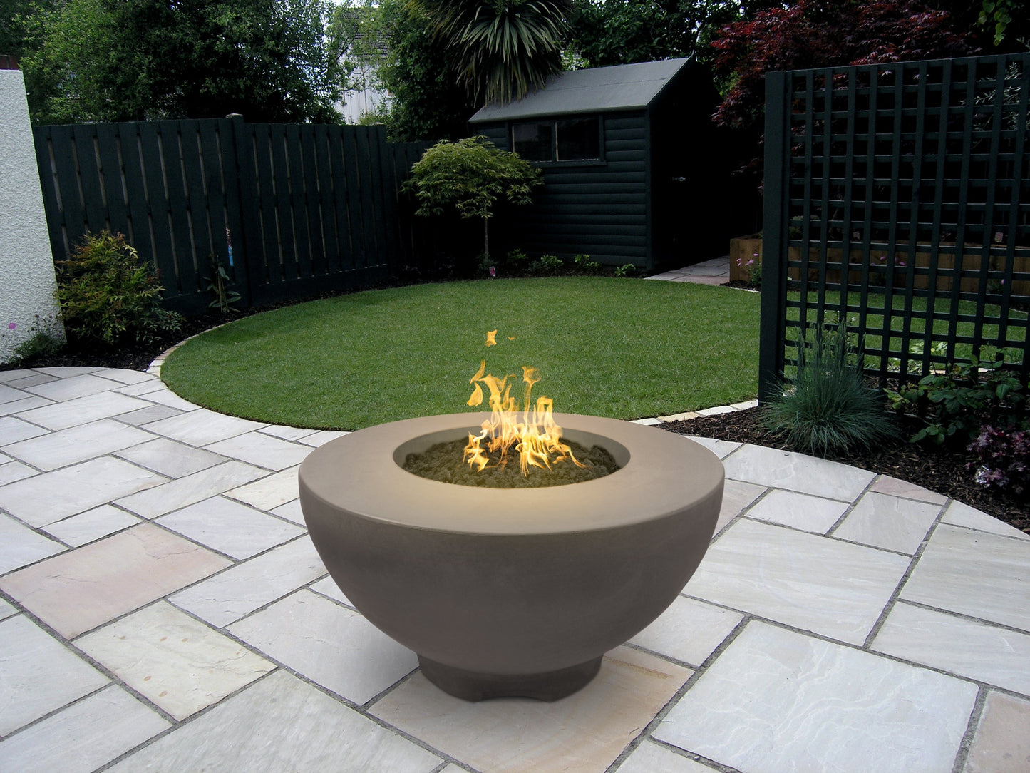 Sienna Concrete Fire Pit by The Outdoor Plus - Free Cover Included
