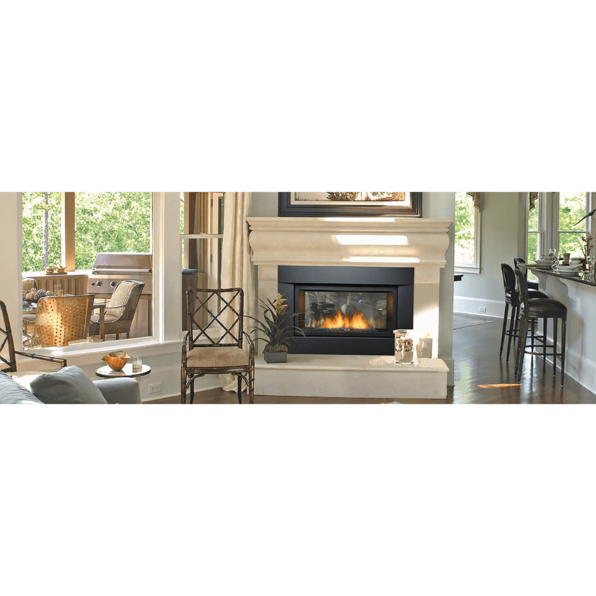 Sierra Flame by Amantii 36" Palisade See-Through Direct Vent Linear Fi ...