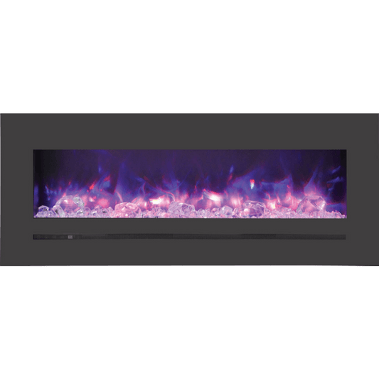 Sierra Flame by Amantii 48" Wall Mount/Flush Mount Electric Fireplace with Deep Charcoal Colored Steel Surround