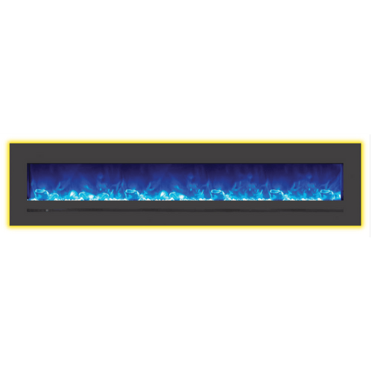 Sierra Flame by Amantii 88"  Wall Mount/Flush Mount Electric Fireplace with Deep Charcoal Colored Steel Surround
