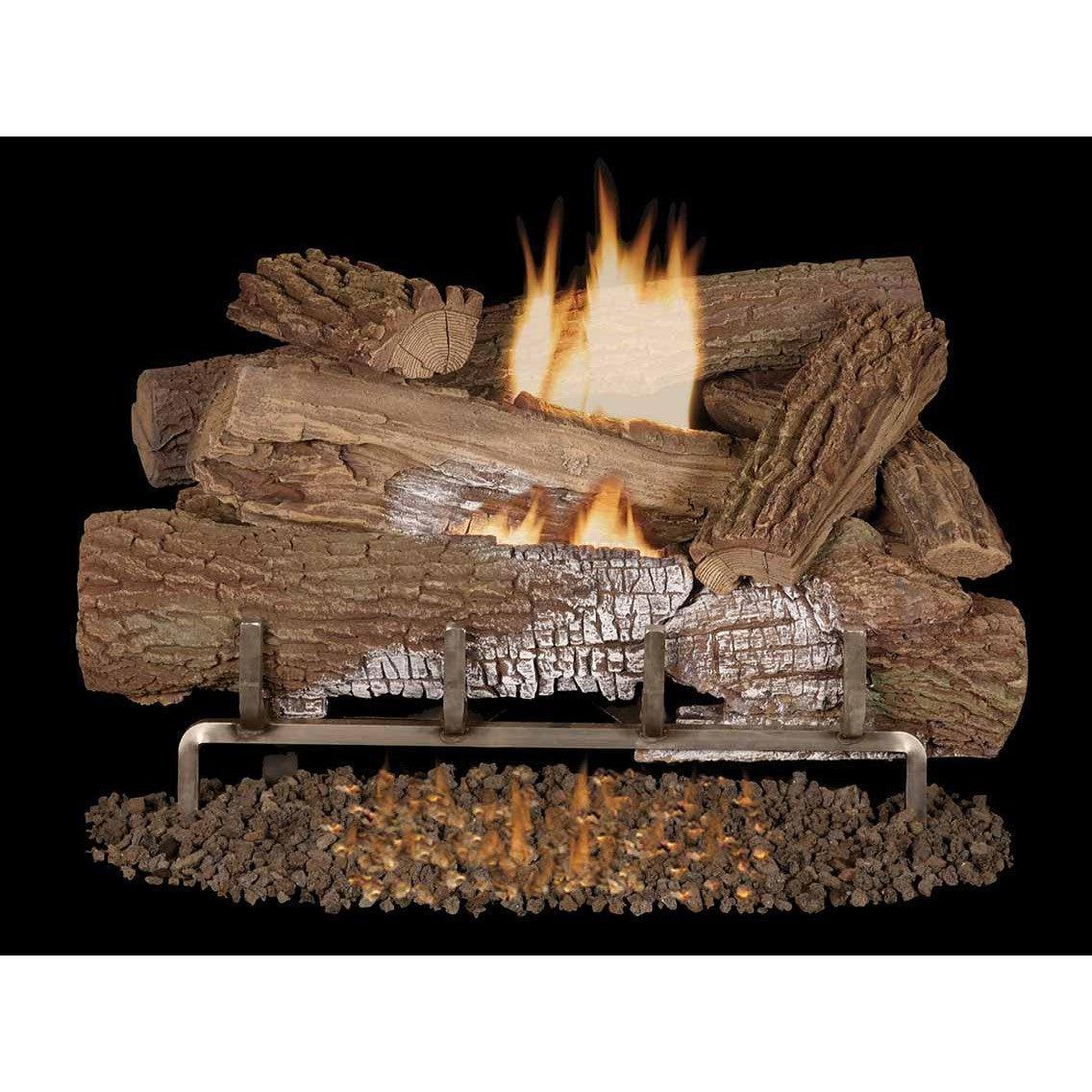 Superior Mega-Flame Mossy Oak 30" Concrete Outdoor Vent-Free Gas Log Set