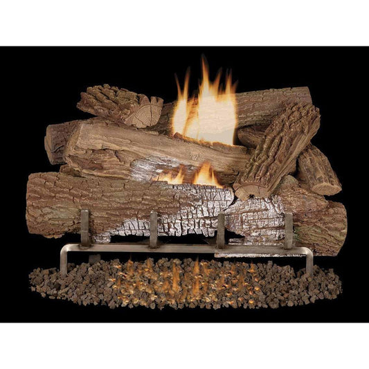 Superior Mega-Flame Mossy Oak 36" Concrete Outdoor Vent-Free Gas Log Set
