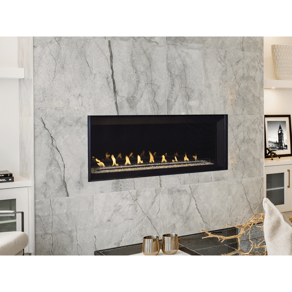 Superior VRL6048 48" Linear Contemporary Vent-Free Natural Gas Fireplace With Electronic Ignition