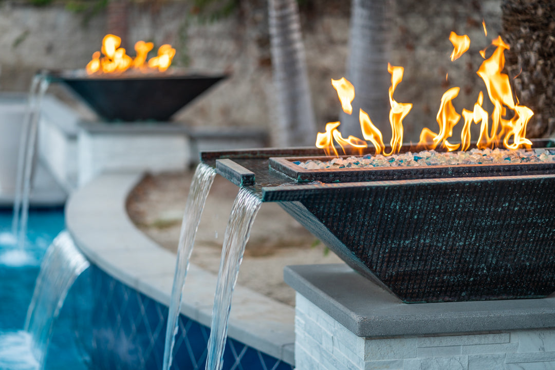 Nile Hammered Copper Fire & Water Bowl by The Outdoor Plus - Free Cover Included