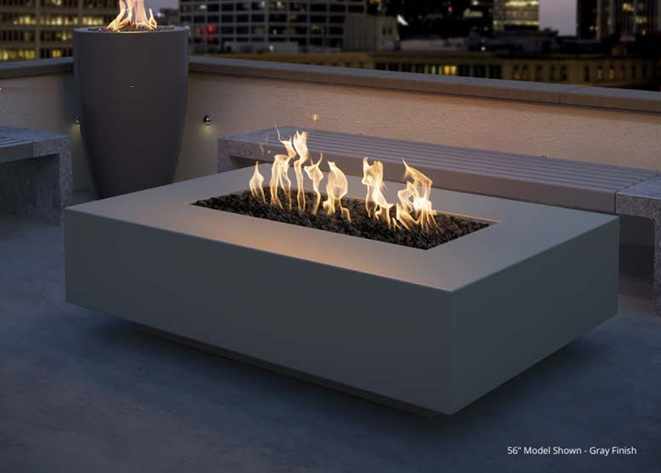 Cabo Linear Concrete Fire Pit by The Outdoor Plus - Free Cover Included