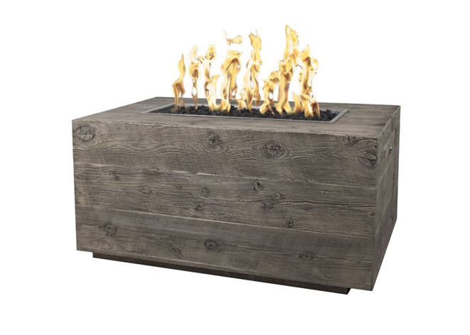 Catalina Wood Grain Fire Pit by The Outdoor Plus - Free Cover Included