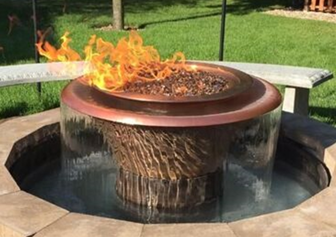 Cazo 360° Copper Fire & Water Bowl by The Outdoor Plus - Free Cover Included