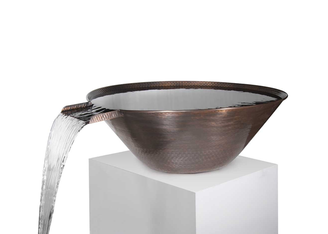 Remi Hammered Copper Water Bowl 31" by The Outdoor Plus - Free Cover Included