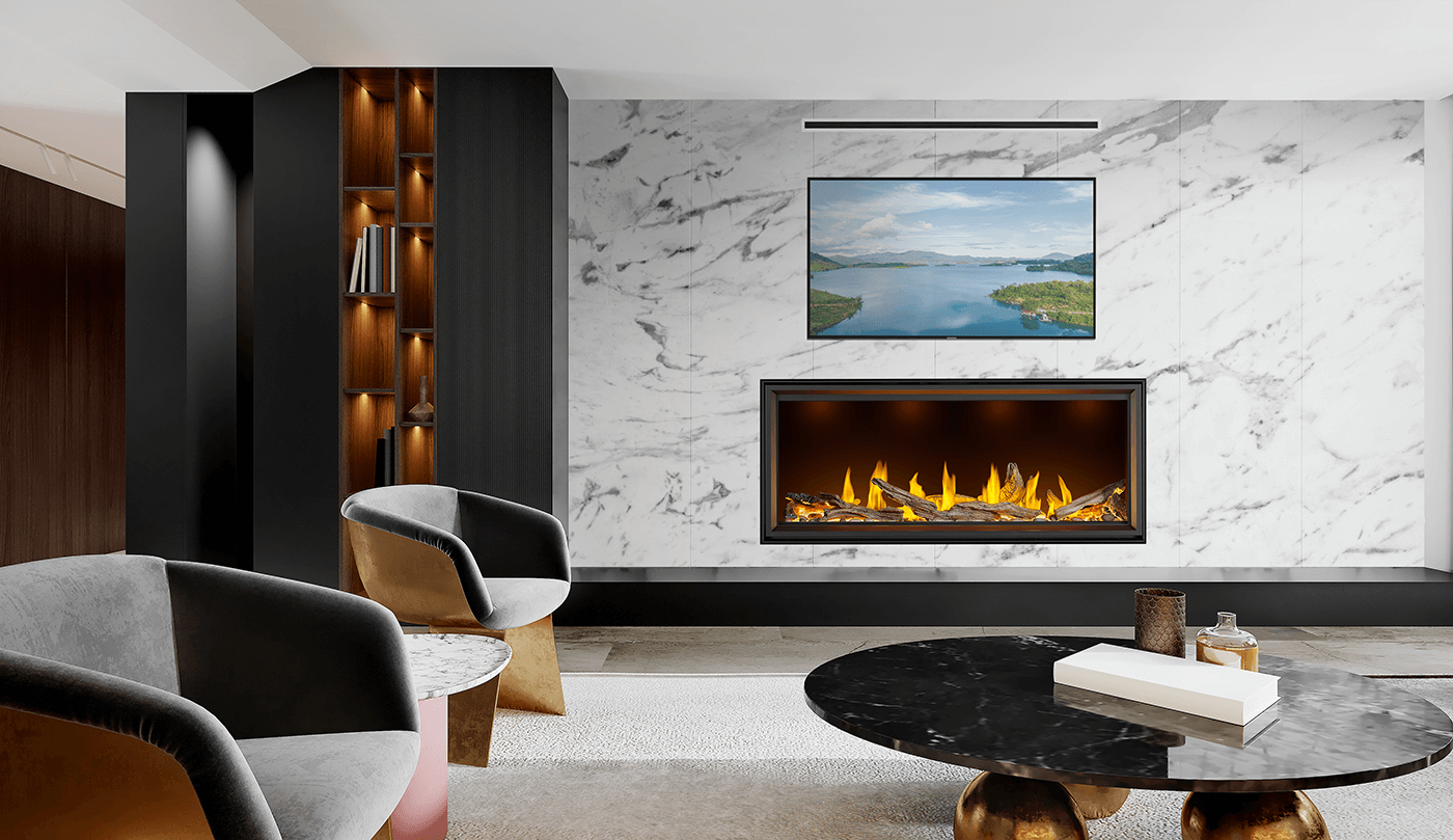 Napoleon Tall Linear Vector 62" Single Sided Direct Vent Natural Gas Fireplace
