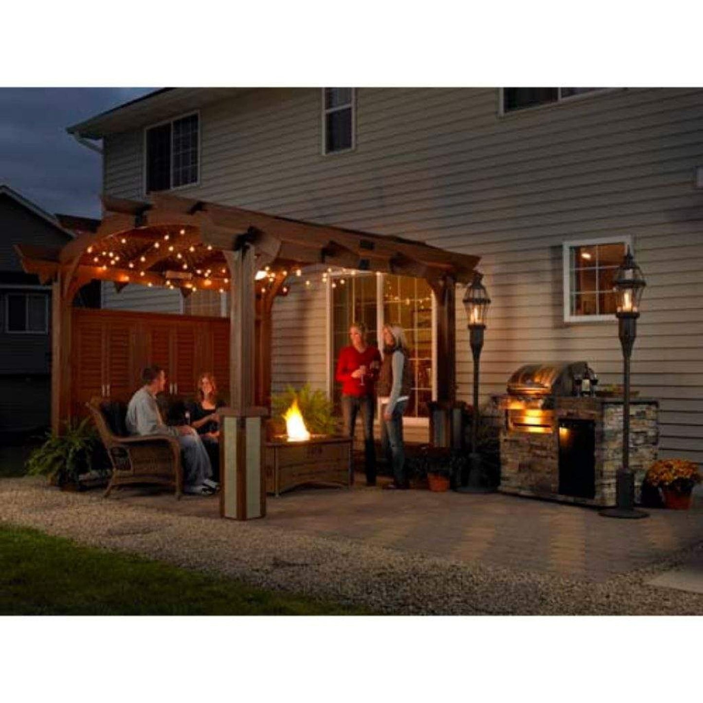 The Outdoor GreatRoom Company 12' x 12' Sonoma Arched Wood Pergola