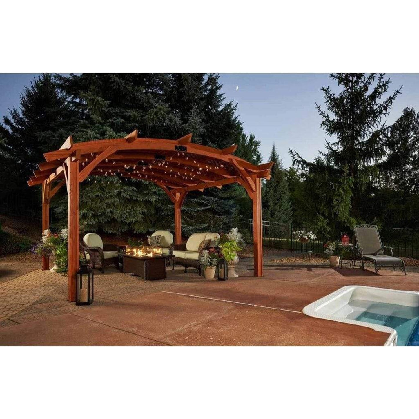 The Outdoor GreatRoom Company 12' x 16' Redwood Sonoma Arched Wood Pergola