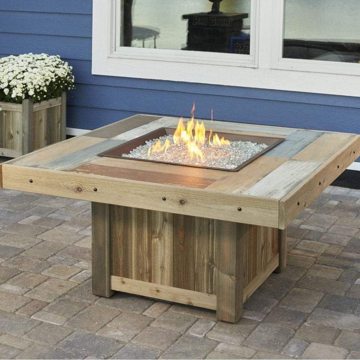 The Outdoor GreatRoom Company 49" Vintage Square Gas Fire Pit Table