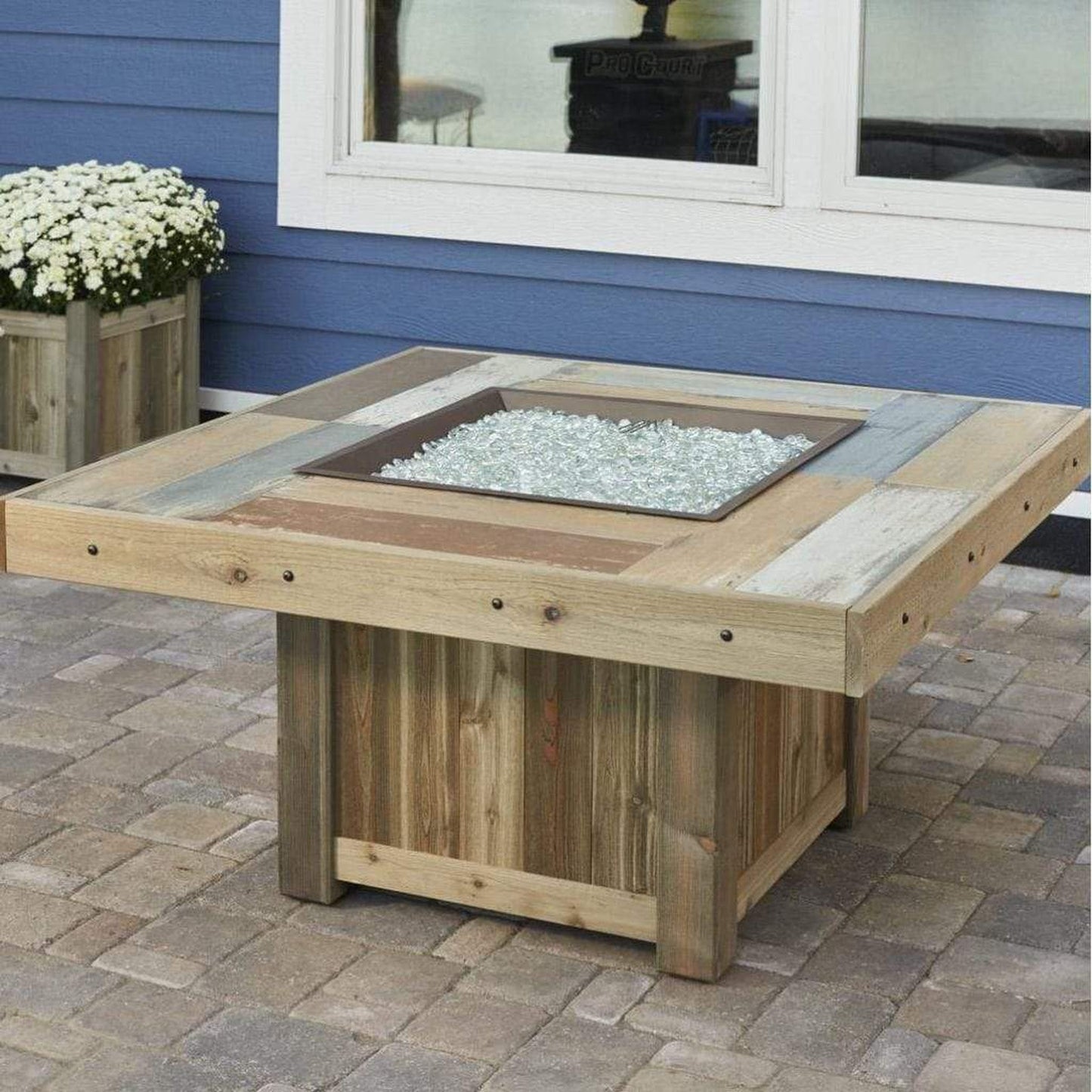 The Outdoor GreatRoom Company 49" Vintage Square Gas Fire Pit Table