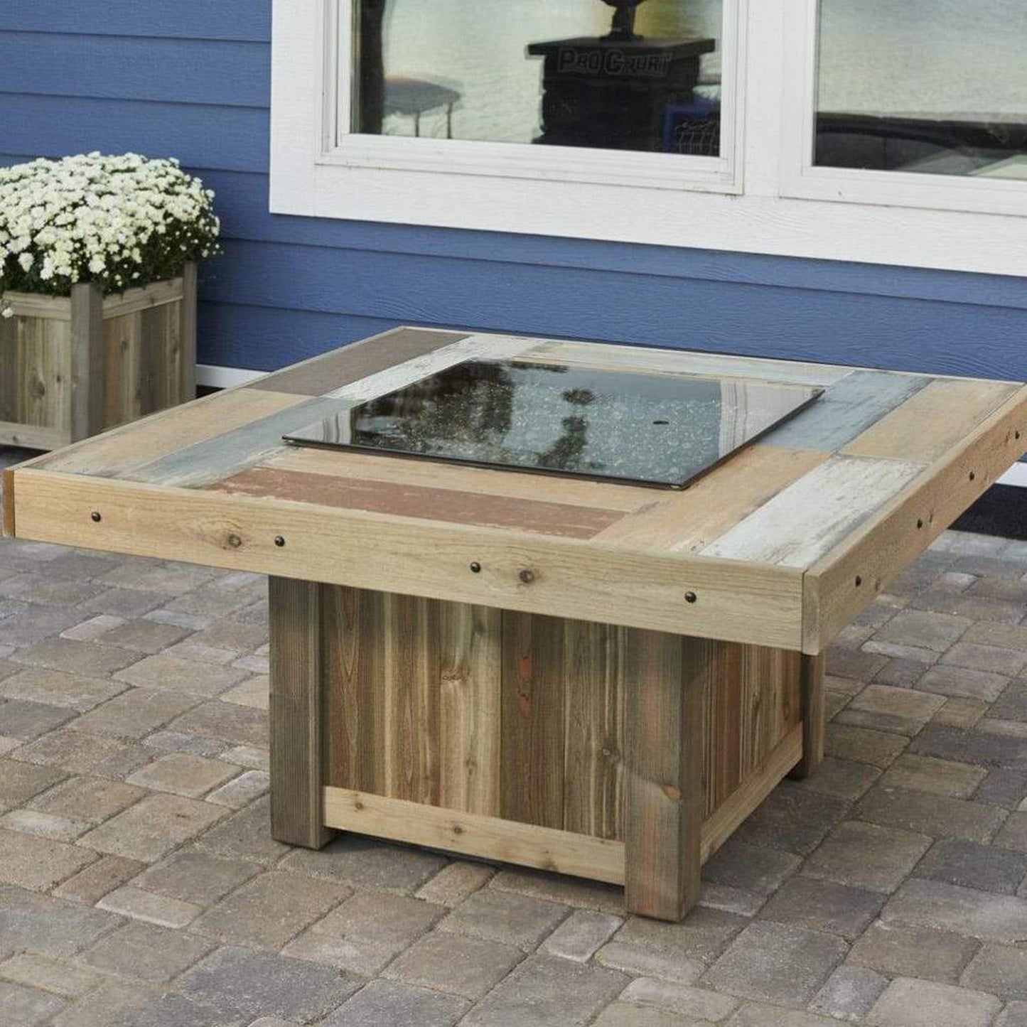 The Outdoor GreatRoom Company 49" Vintage Square Gas Fire Pit Table