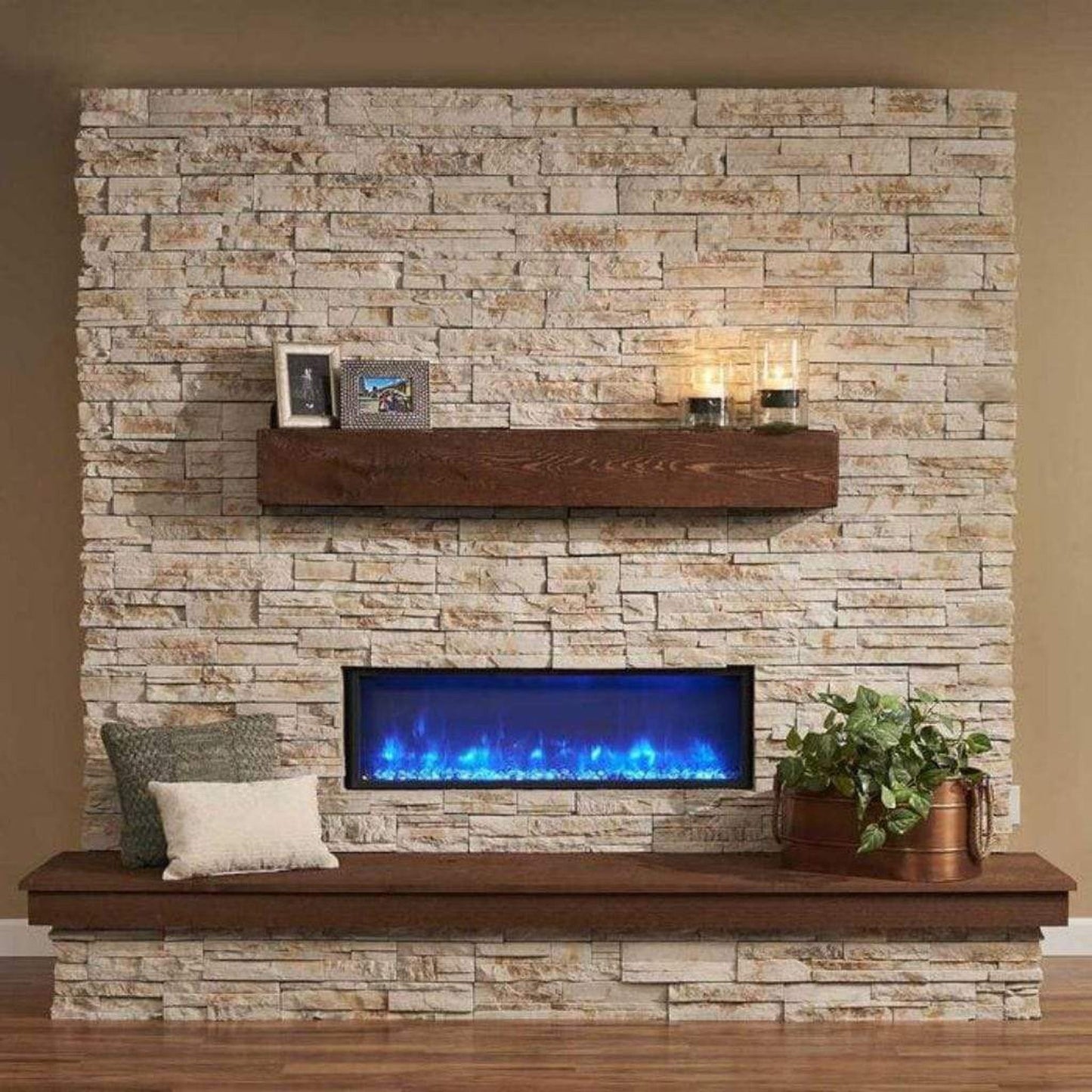 The Outdoor GreatRoom Company 60"/72" Gallery Non-Combustible Linear Supercast Mantel Shelf