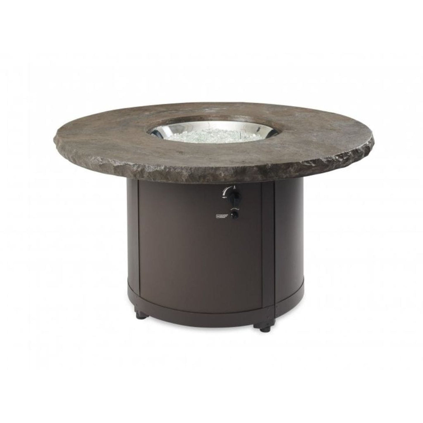The Outdoor GreatRoom Company Beacon 48" Marbleized Noche Round Gas Fire Pit Table