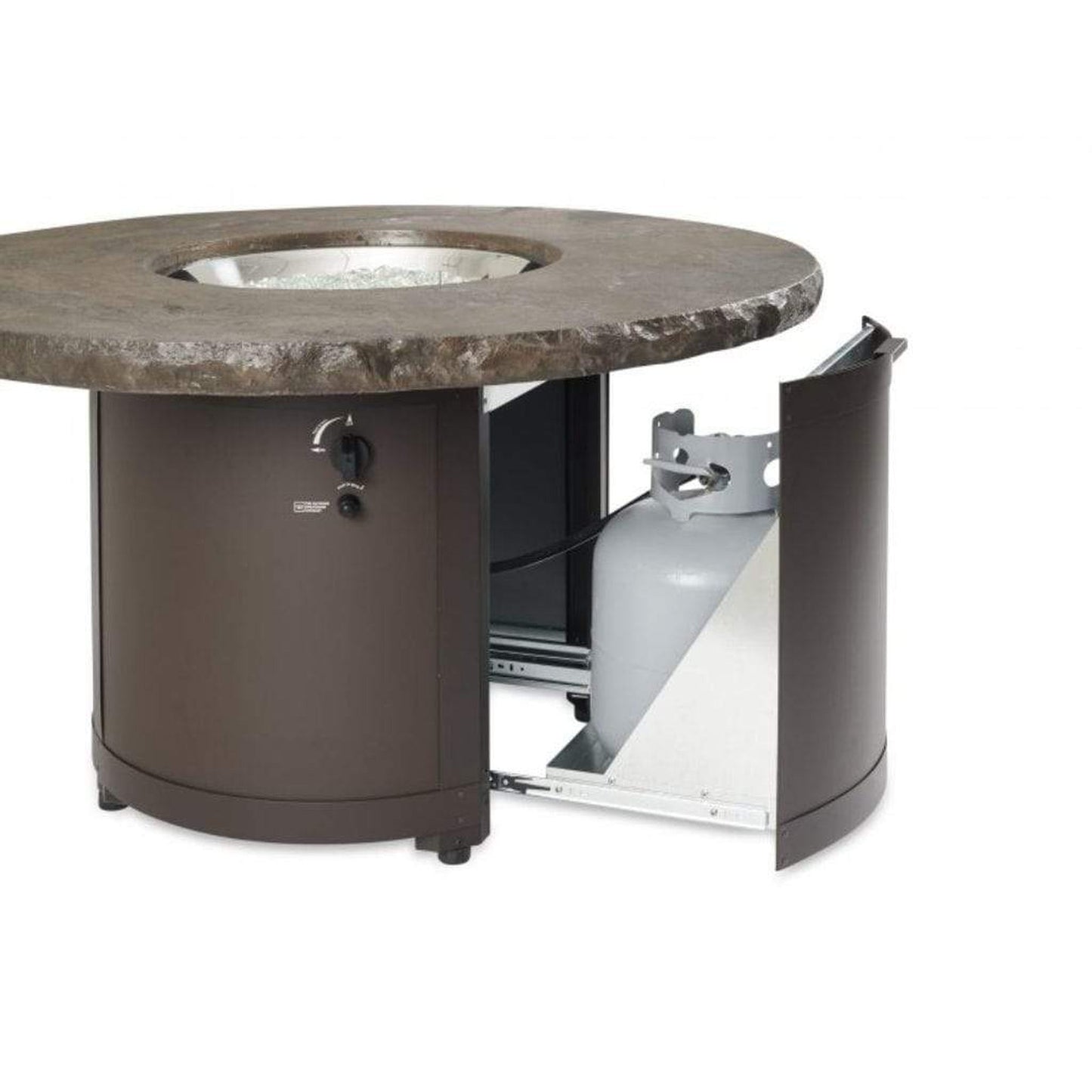 The Outdoor GreatRoom Company Beacon 48" Marbleized Noche Round Gas Fire Pit Table
