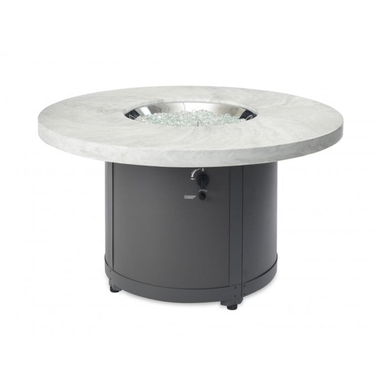 The Outdoor GreatRoom Company Beacon 48" Marbleized Noche Round Gas Fire Pit Table