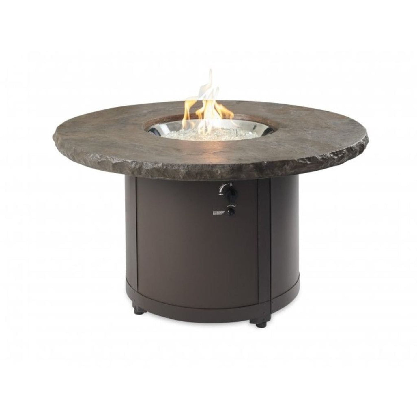 The Outdoor GreatRoom Company Beacon 48" Marbleized Noche Round Gas Fire Pit Table