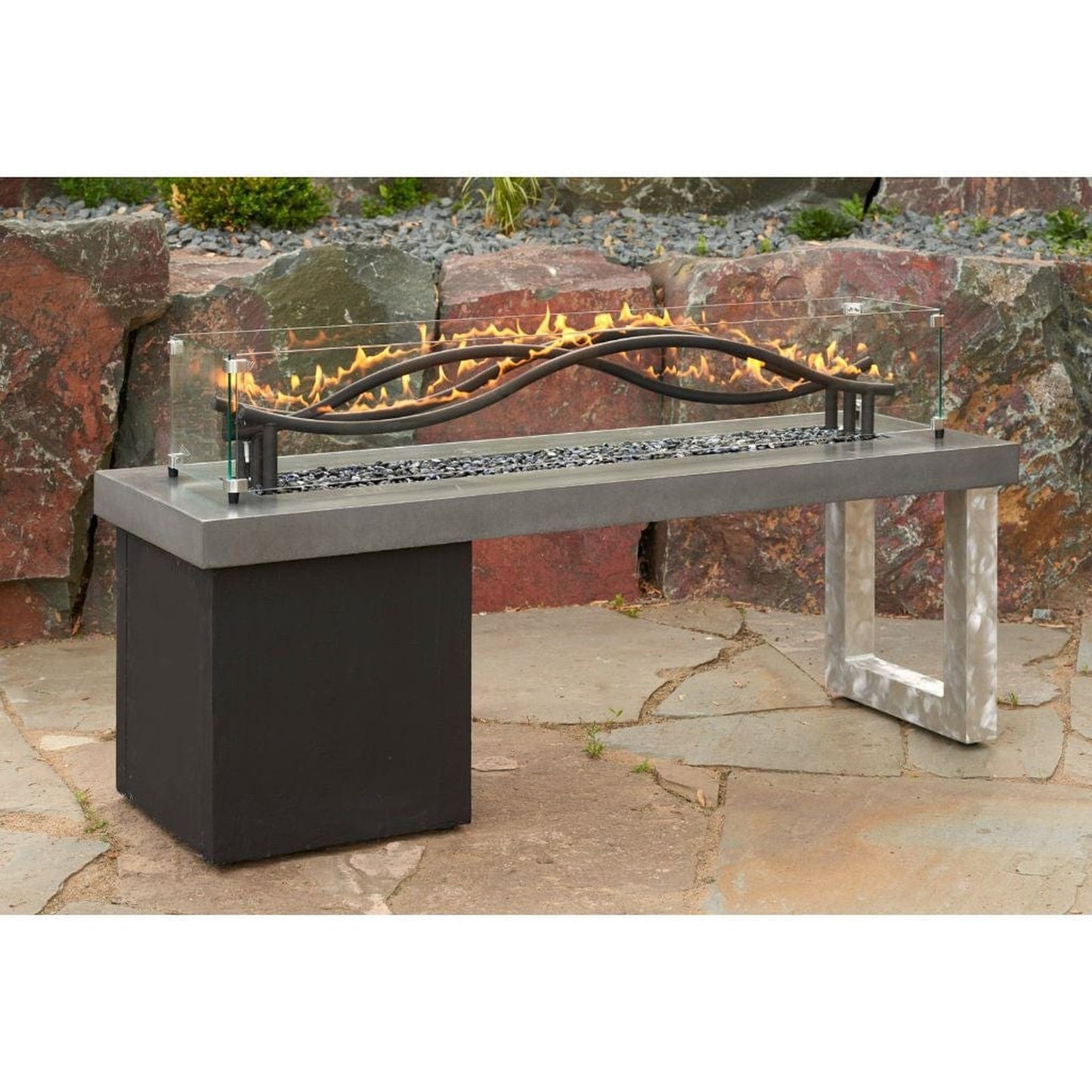 The Outdoor GreatRoom Company Black Wave 56" Natural Gas Linear Gas Burner