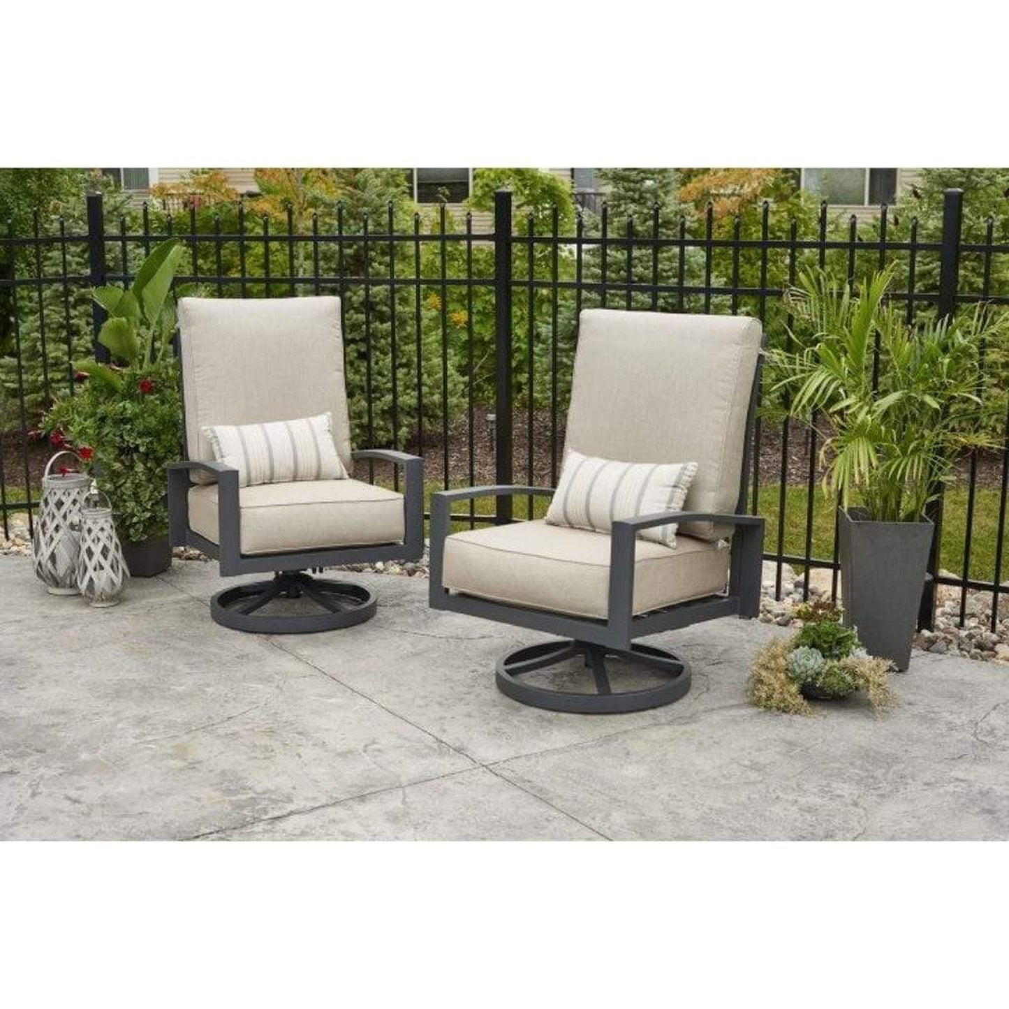 The Outdoor GreatRoom Company Cast Ash Lyndale Highback Swivel Rocking Chairs