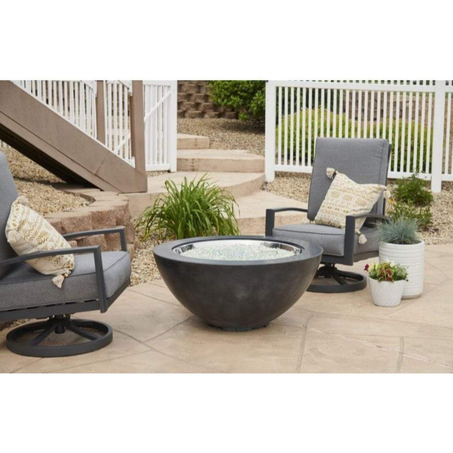 The Outdoor GreatRoom Company Cove 42" Natural Grey Round Gas Fire Pit Bowl