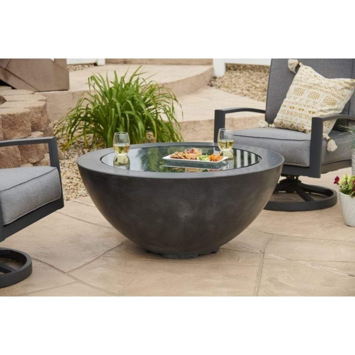 The Outdoor GreatRoom Company Cove 42" Natural Grey Round Gas Fire Pit Bowl
