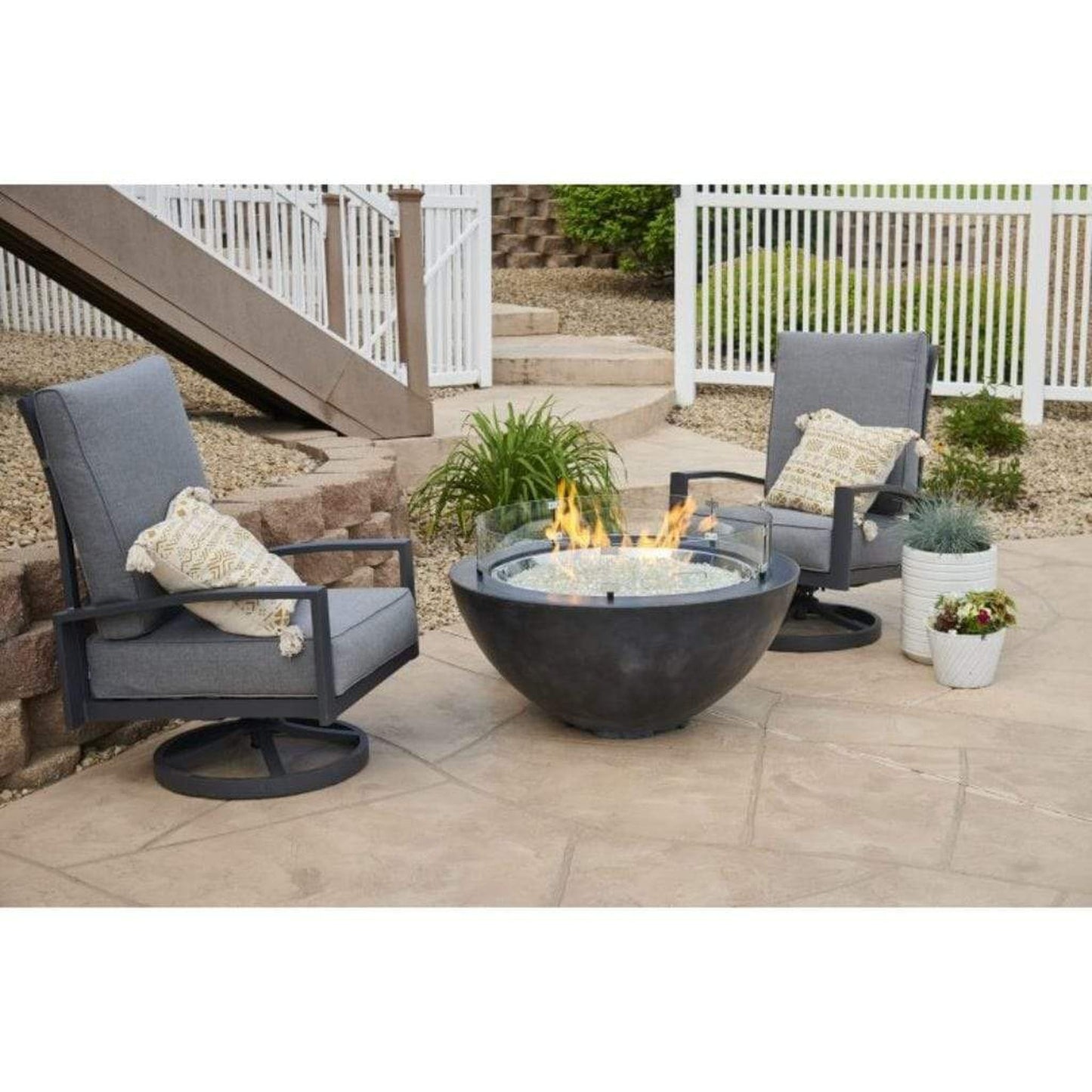 The Outdoor GreatRoom Company Cove 42" Natural Grey Round Gas Fire Pit Bowl