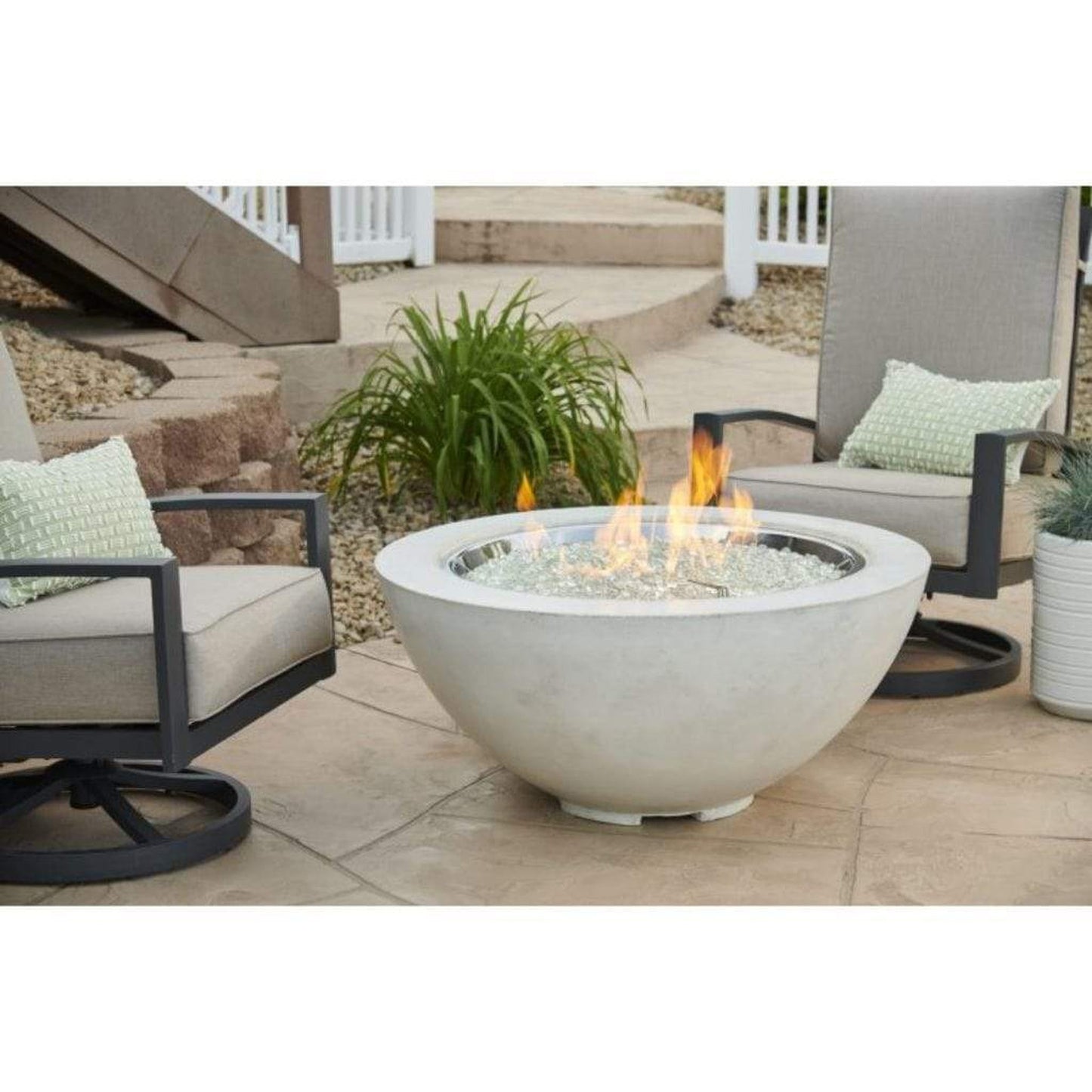 The Outdoor GreatRoom Company Cove 42" Natural Grey Round Gas Fire Pit Bowl
